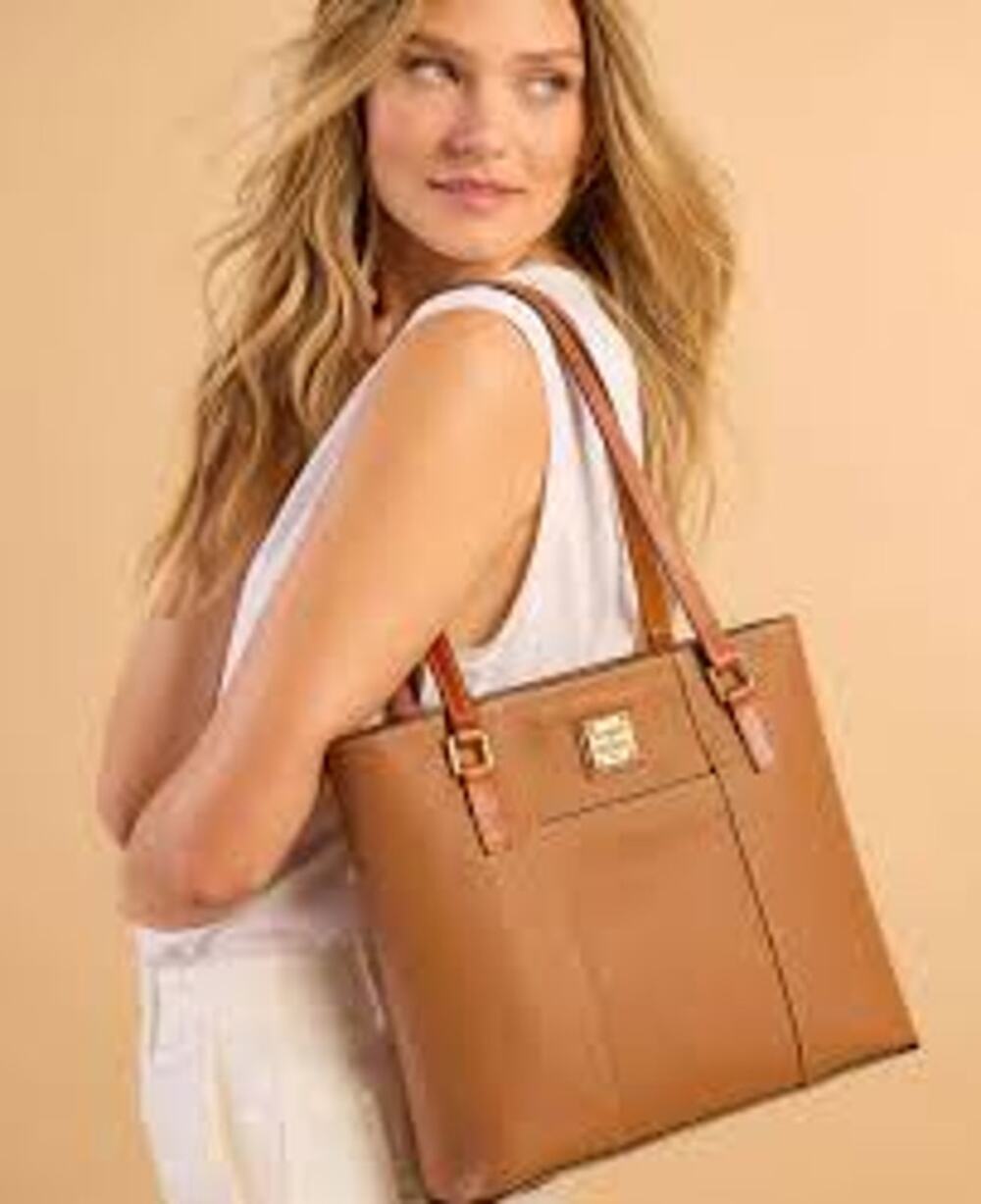 DOONEY & BOURKE Small Pebble Lexington Shopper Tote Purse Bag Caramel Leather